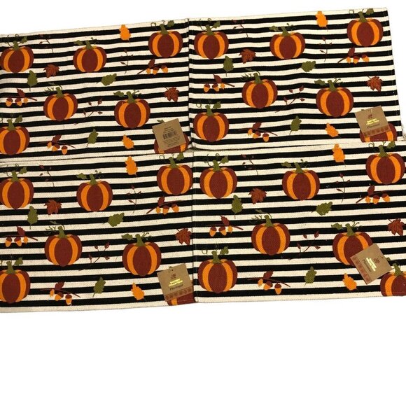 HARVEST COLLECTION SET OF 4  FALL PRINTED‎ PLACE MAT 13X19 NEW WITH TAG - Picture 4 of 6